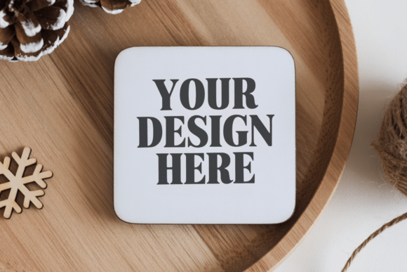 Christmas Coaster Mockup 120: Elevate Your Holiday Designs