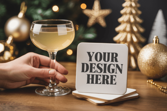 Christmas Coaster Mockup 29: Elevate Your Holiday Brand
