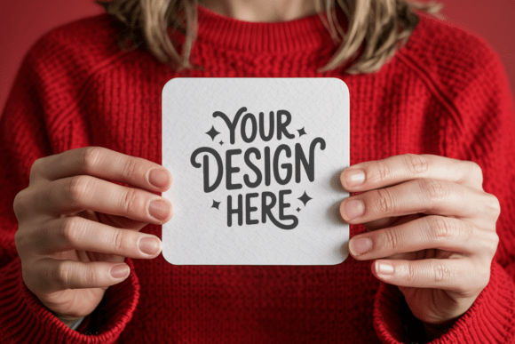 Christmas Coaster Mockup 39: Elevating Holiday Design Presentations