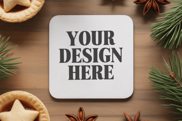 Christmas Coaster Mockup 74: Elevate Your Holiday Designs