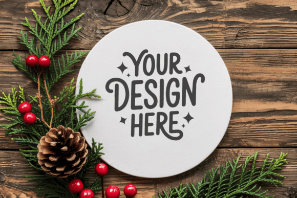 Christmas Coaster Mockup 76: Elevate Your Holiday Designs
