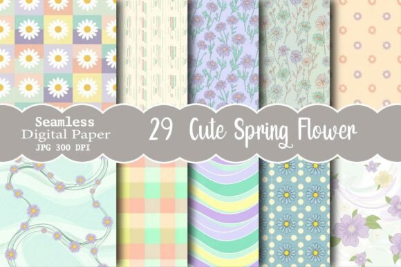 Cute Spring Flower Digital Papers: Elevating Creative Workflows and Brand Aesthetics