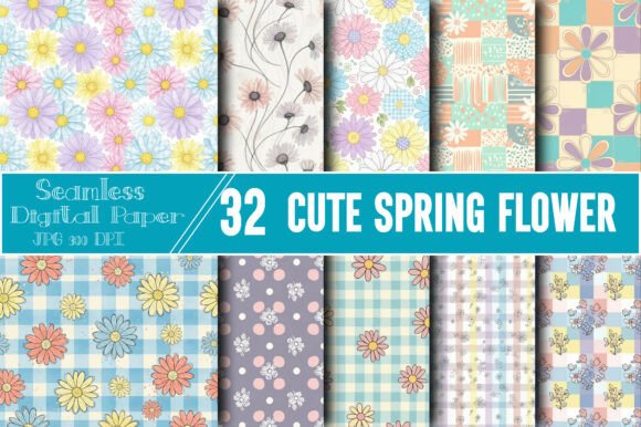 Cute Spring Flower Digital Papers Set: A Versatile Resource for Creative Projects