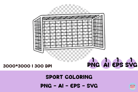Football Goal Net Coloring Clipart