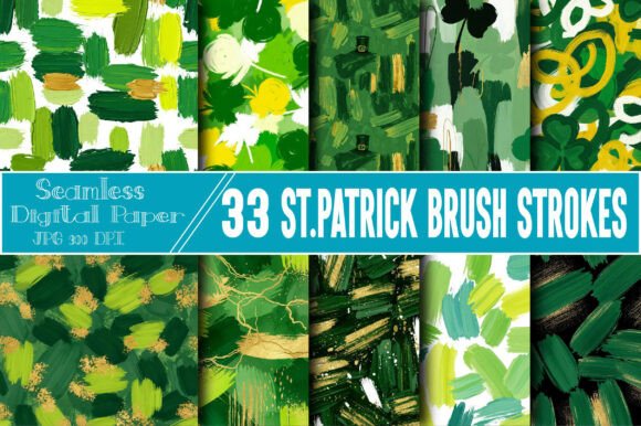 Immersing Creativity: The Versatility of St.Patrick Brush Strokes Digital Paper