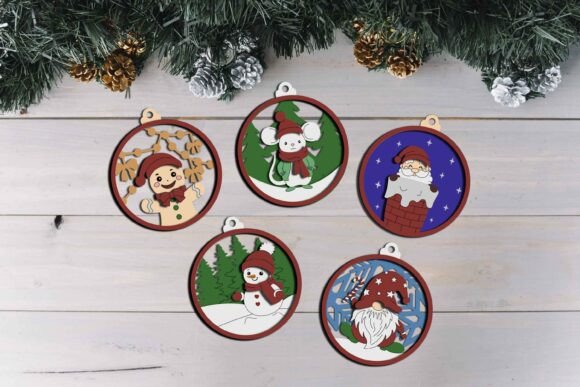 Layered Christmas Ornaments - Set of 5: A Festive Crafting Essential