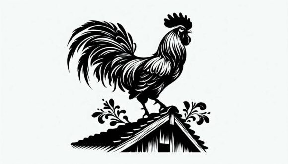 Rooster on a Roof: A Versatile Digital Asset for Creative Projects