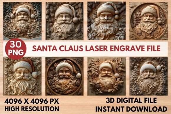 Santa Claus Laser Engrave File – Create Festive Magic with Precision