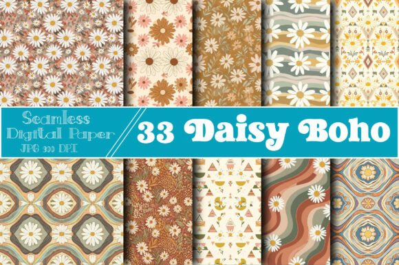 Seamless Daisy Boho Digital Paper: Your Ultimate Creative Companion
