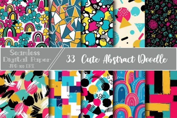 Unleash Your Creativity with the Cute Abstract Doodle Pattern Pack