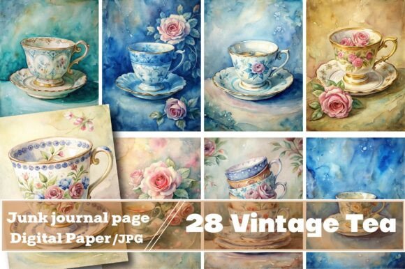 Vintage Tea Junk Journal Printable Pages