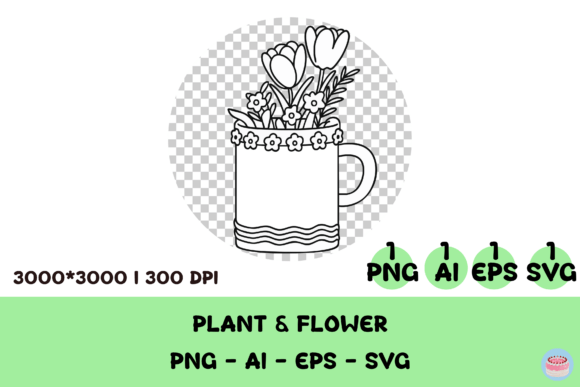 Whimsical Tea Tulips Line Art Clipart: A Practical Asset for Creative Workflows
